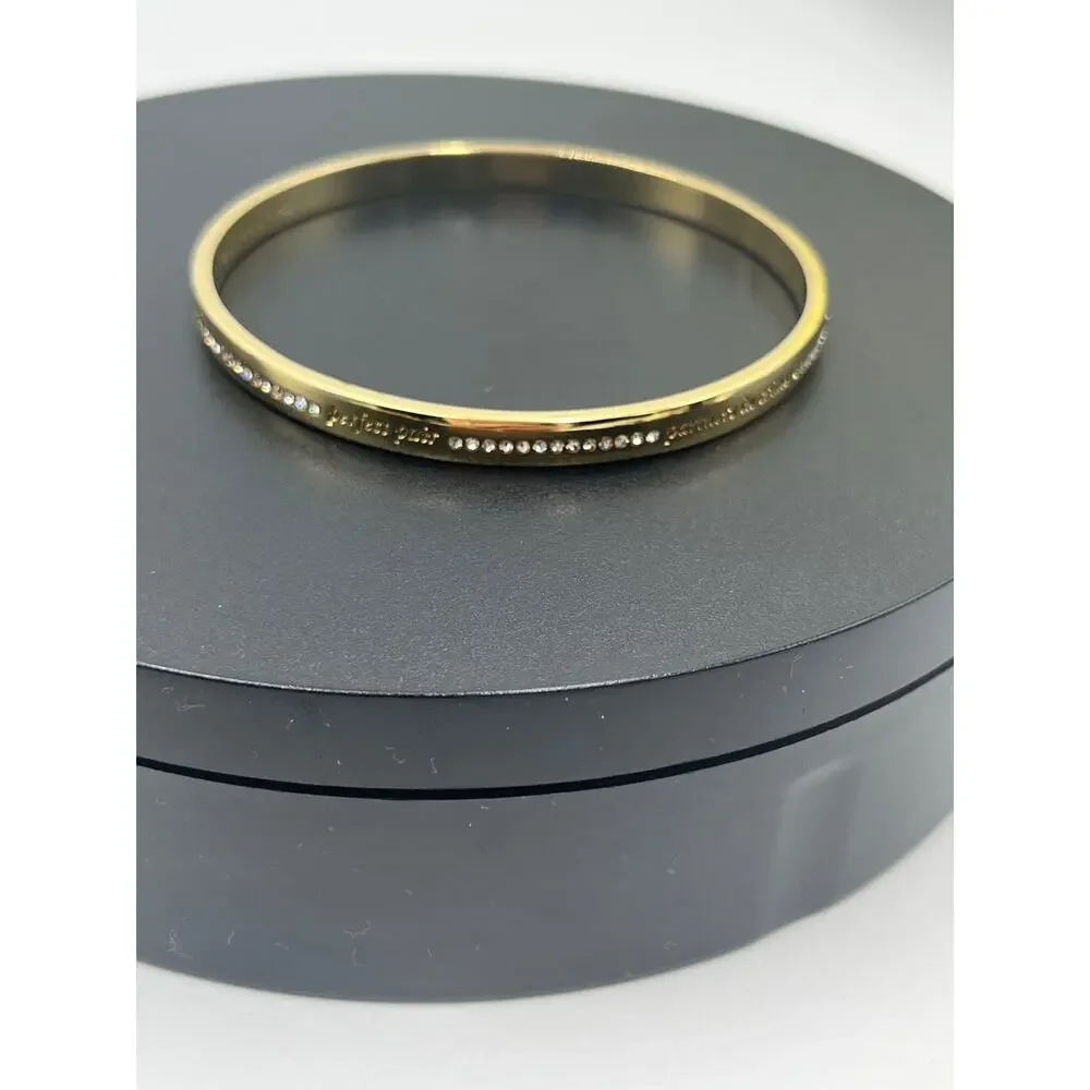 Kate Spade New York Idiom Friendship Gold Plated Bangle Bracelet - Picture 9 of 10